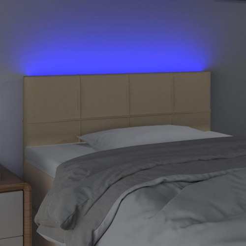 Sengegavl med LED-lys 80 x 5 x 78/88 cm - cremefarvet
