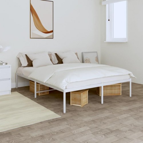 Sengeramme i metal 140 x 190 cm - hvid