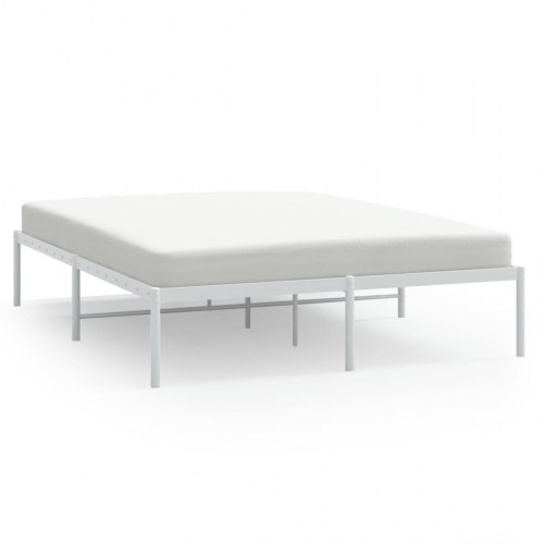 Sengeramme i metal 140 x 190 cm - hvid