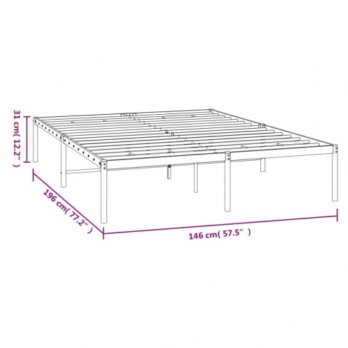 Sengeramme i metal 140 x 190 cm - hvid