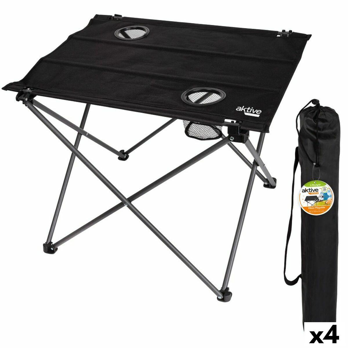Aktive Sammenklappeligt Campingbord Sort Tekstil × × Stk