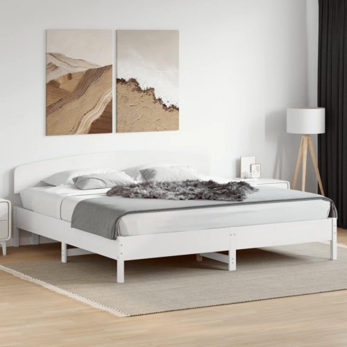 Sengegavl 180 cm massivt fyrretræ hvid