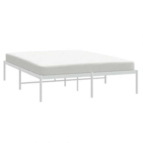 Sengeramme i metal 150 x 200 cm - hvid