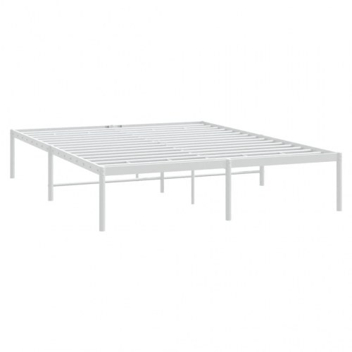 Sengeramme i metal 150 x 200 cm - hvid
