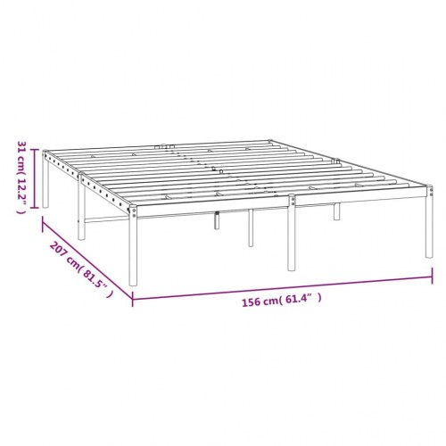 Sengeramme i metal 150 x 200 cm - hvid