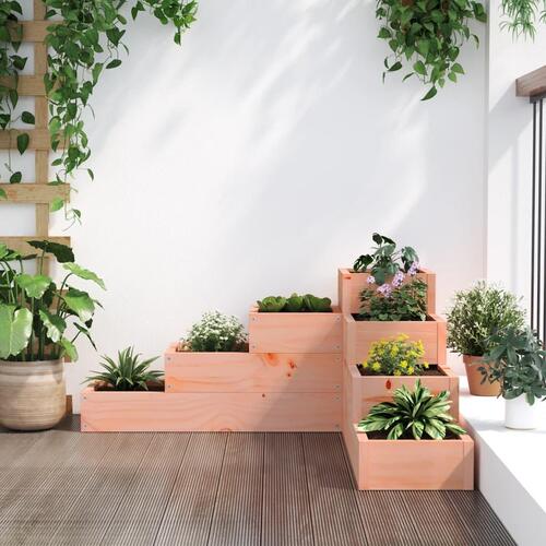 Plantekasse 4 niveauer 80,5x79x36 cm massivt douglasgran