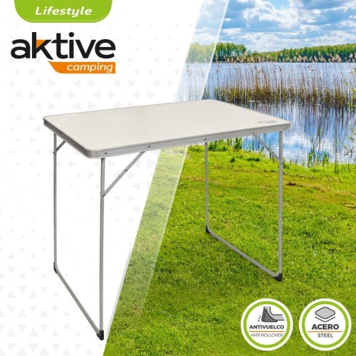 Aktive sammenklappeligt campingbord - hvid, 80 × 70 × 60 cm (4 stk.)