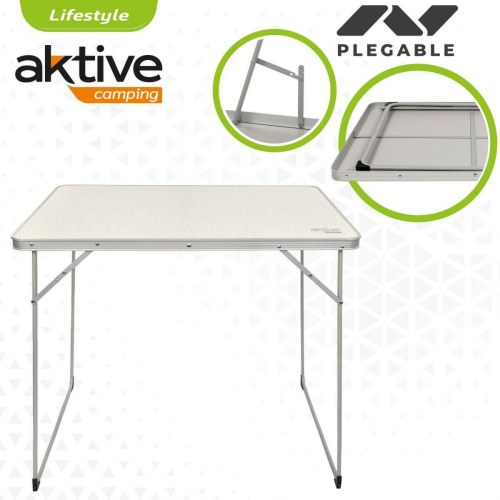 Aktive sammenklappeligt campingbord - hvid, 80 × 70 × 60 cm (4 stk.)
