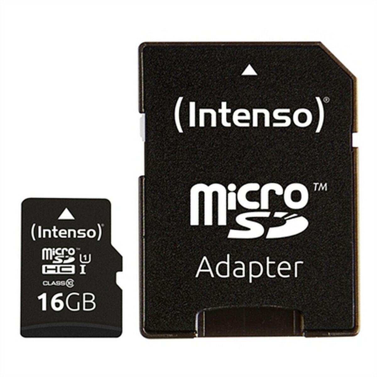 Mikro Sd Hukommelseskort Med Adapter Intenso 34234 Uhs I Premium Sort 16 Gb