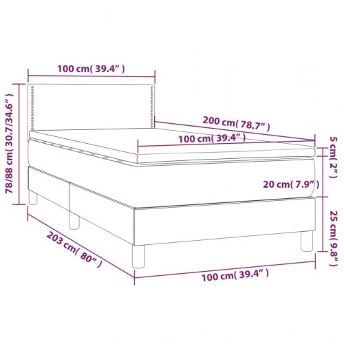 Kontinentalseng med madras 100×200 cm - fløjl, mørkeblå
