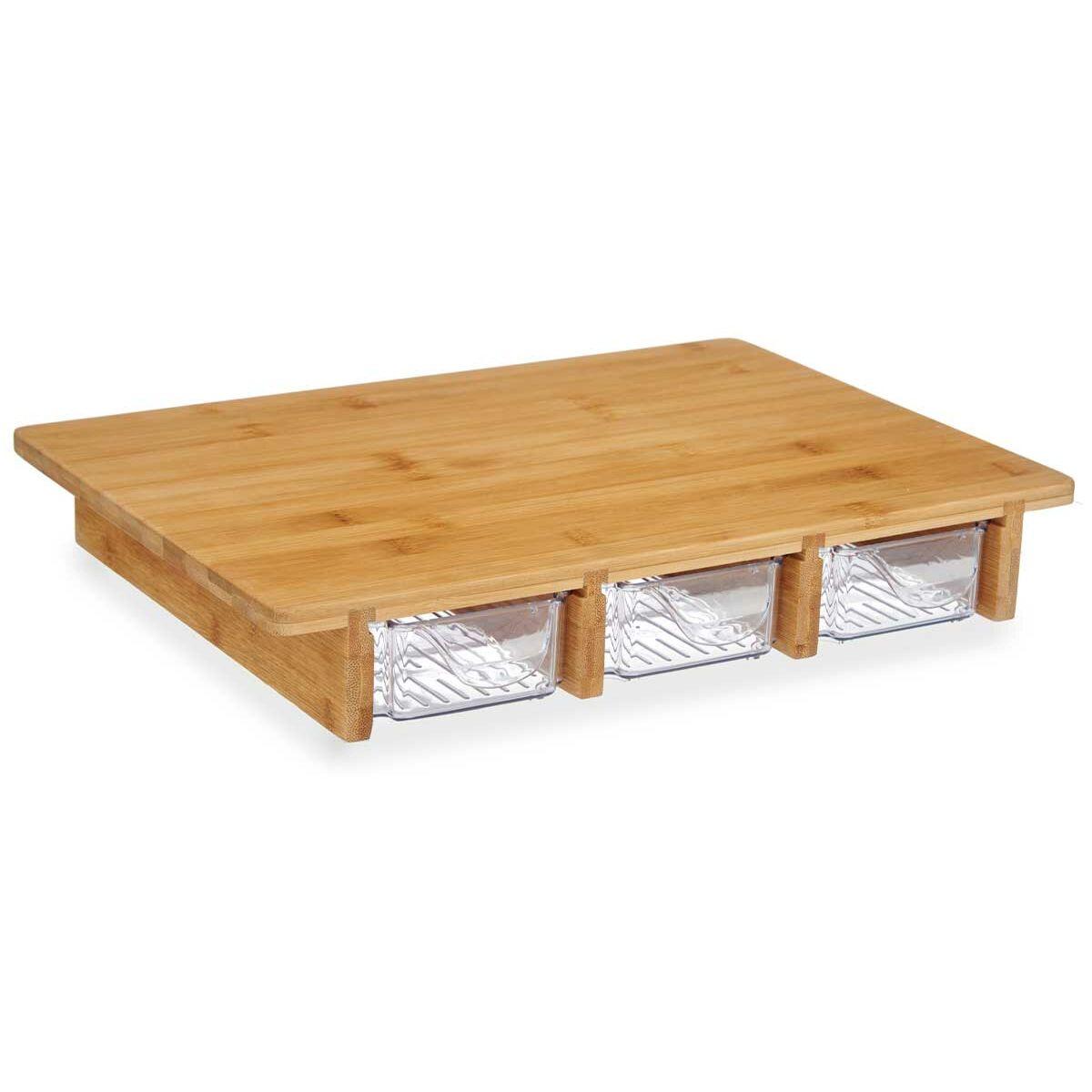 Skærebræt Brun Gennemsigtig Bambus 40 X 6 X 28 Cm