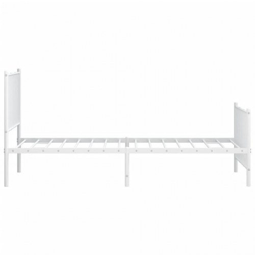 Sengeramme med sengegavl og fodgærde 90x190 cm metal hvid