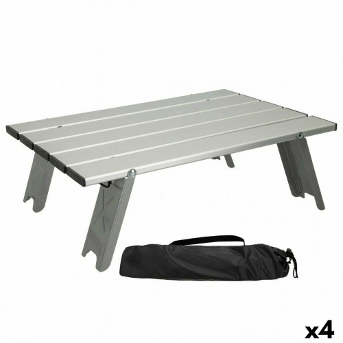 Aktive sammenklappeligt campingbord i aluminium, sølv - 40 x 13 x 28,5 cm (4 stk.)