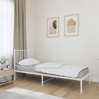Sengeramme med sengegavl 80x200 cm metal hvid