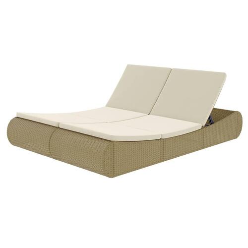 Loungeseng polyrattan beige