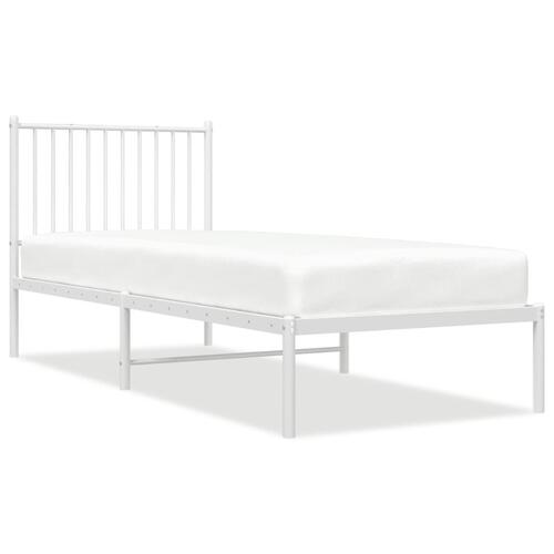 Sengeramme med sengegavl 80x200 cm metal hvid