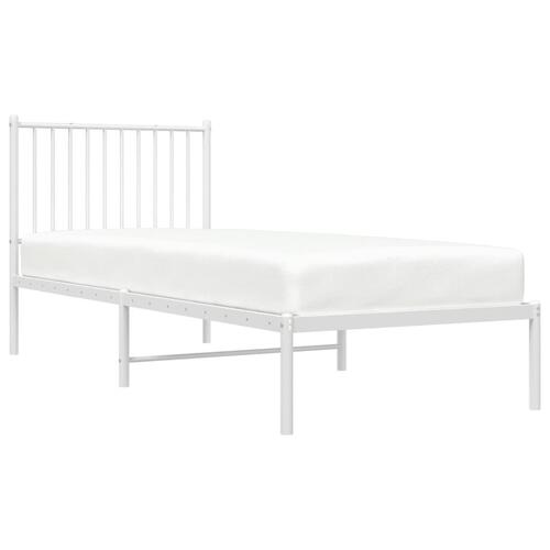 Sengeramme med sengegavl 80x200 cm metal hvid