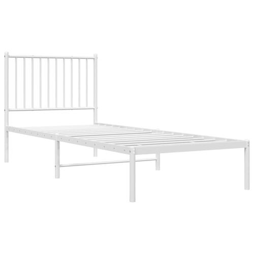 Sengeramme med sengegavl 80x200 cm metal hvid