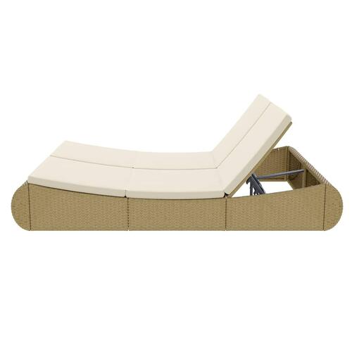 Loungeseng polyrattan beige