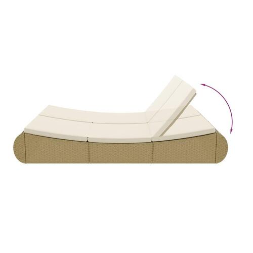 Loungeseng polyrattan beige