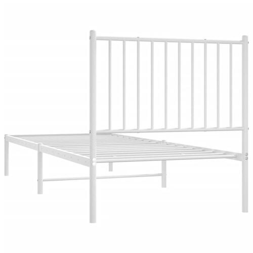 Sengeramme med sengegavl 80x200 cm metal hvid