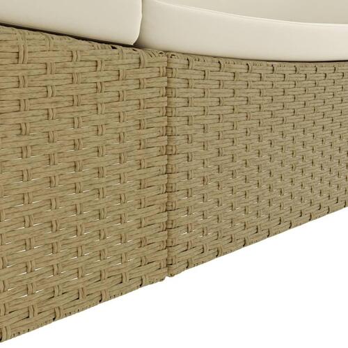 Loungeseng polyrattan beige