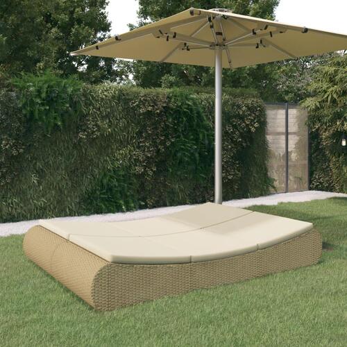 Loungeseng polyrattan beige