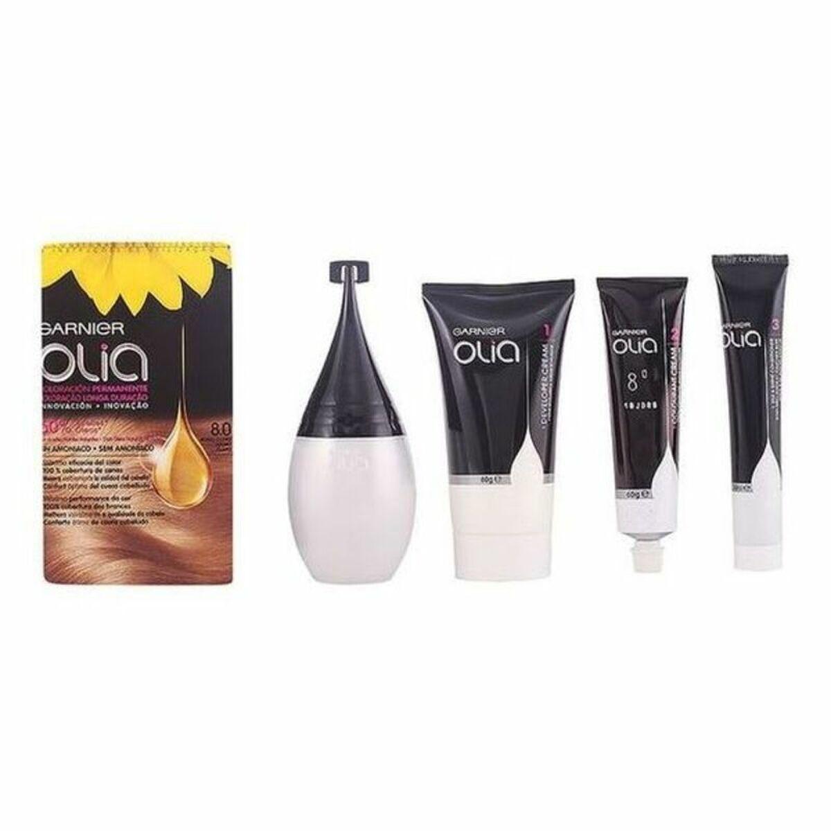 Permanente hårfarve uden ammoniak Garnier Olia - 8.0 Klar Blond