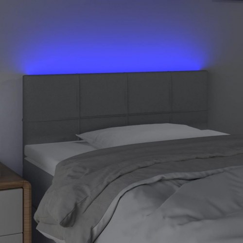 Sengegavl med LED-lys 100 x 5 x 78/88 cm - lysegrå