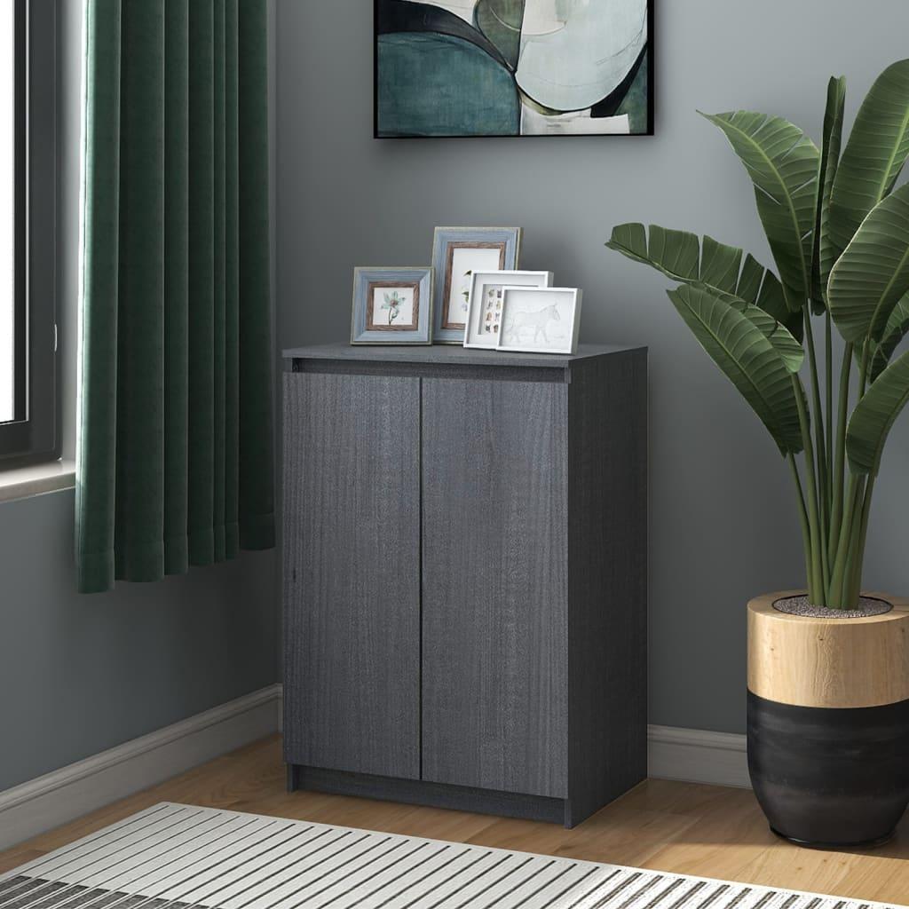Skænk 60x36x84 cm massivt fyrretræ grå