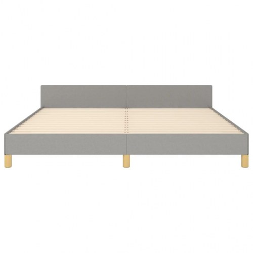 Sengeramme med sengegavl 180x200 cm - stof, lysegrå