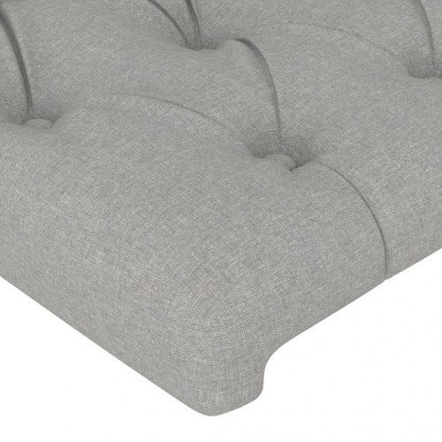 Sengeramme med sengegavl 180x200 cm - stof, lysegrå