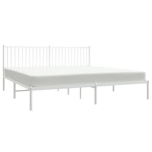 Sengeramme i metal med sengegavl 193 x 203 cm - hvid