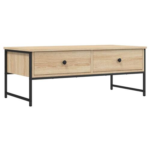 Sofabord 101x49x39,5 cm konstrueret træ sonoma-eg