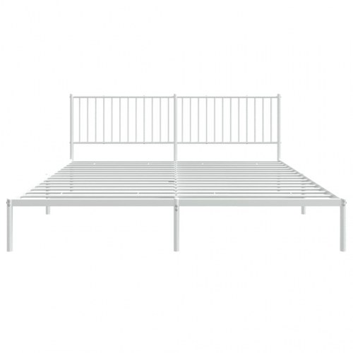 Sengeramme i metal med sengegavl 193 x 203 cm - hvid