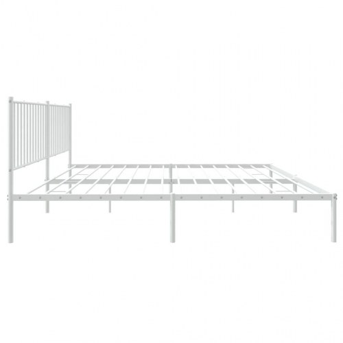 Sengeramme i metal med sengegavl 193 x 203 cm - hvid