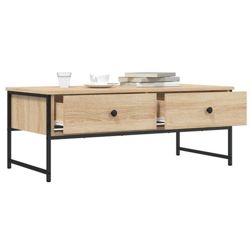 Sofabord 101x49x39,5 cm konstrueret træ sonoma-eg