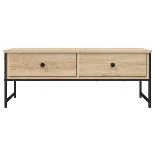 Sofabord 101x49x39,5 cm konstrueret træ sonoma-eg