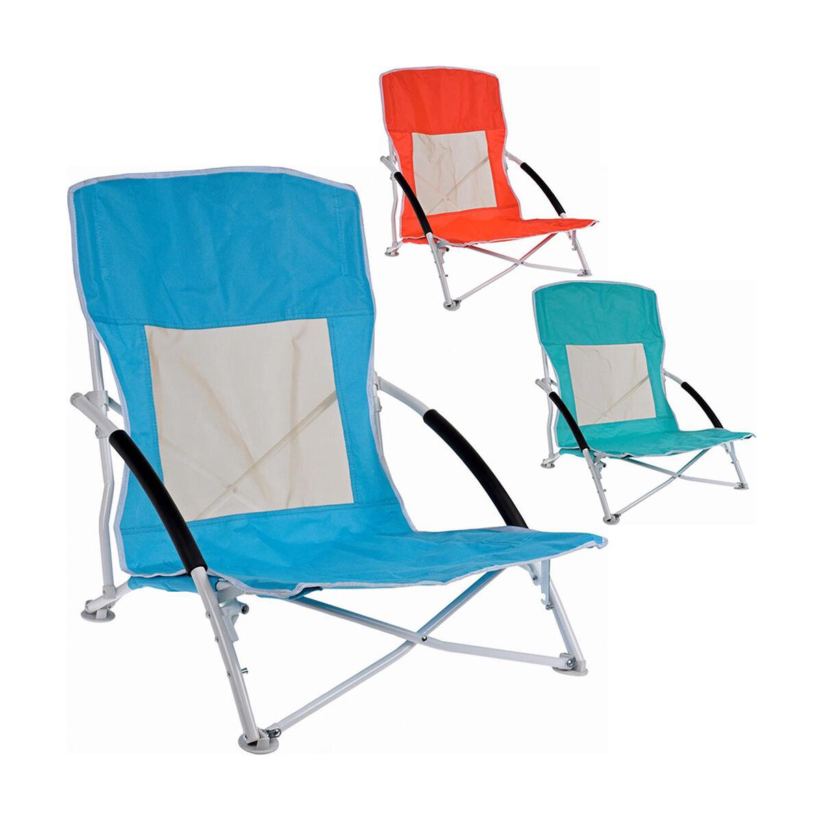 Foldbar strandstol - 60 × 55 × 64 cm, multifarvet