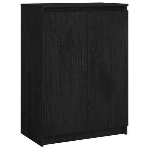 Skænk 60x36x84 cm massivt fyrretræ sort
