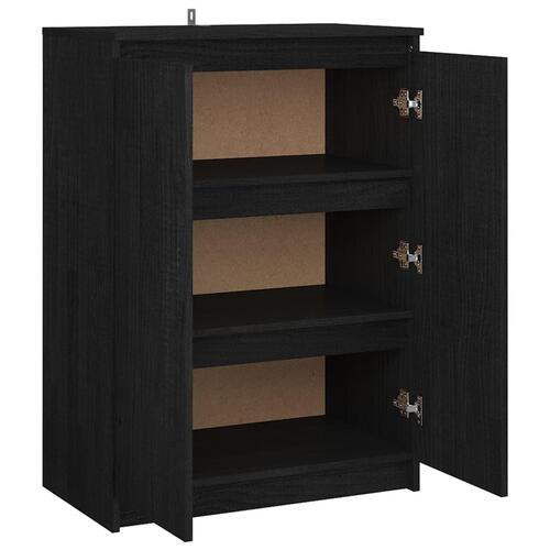 Skænk 60x36x84 cm massivt fyrretræ sort