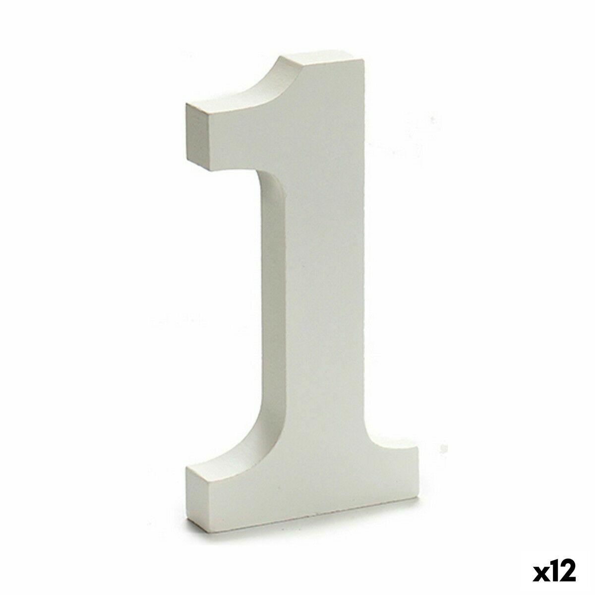 Tal 1 - hvid dekorationsfigur, 1,8 × 21 × 17 cm (12 stk.)