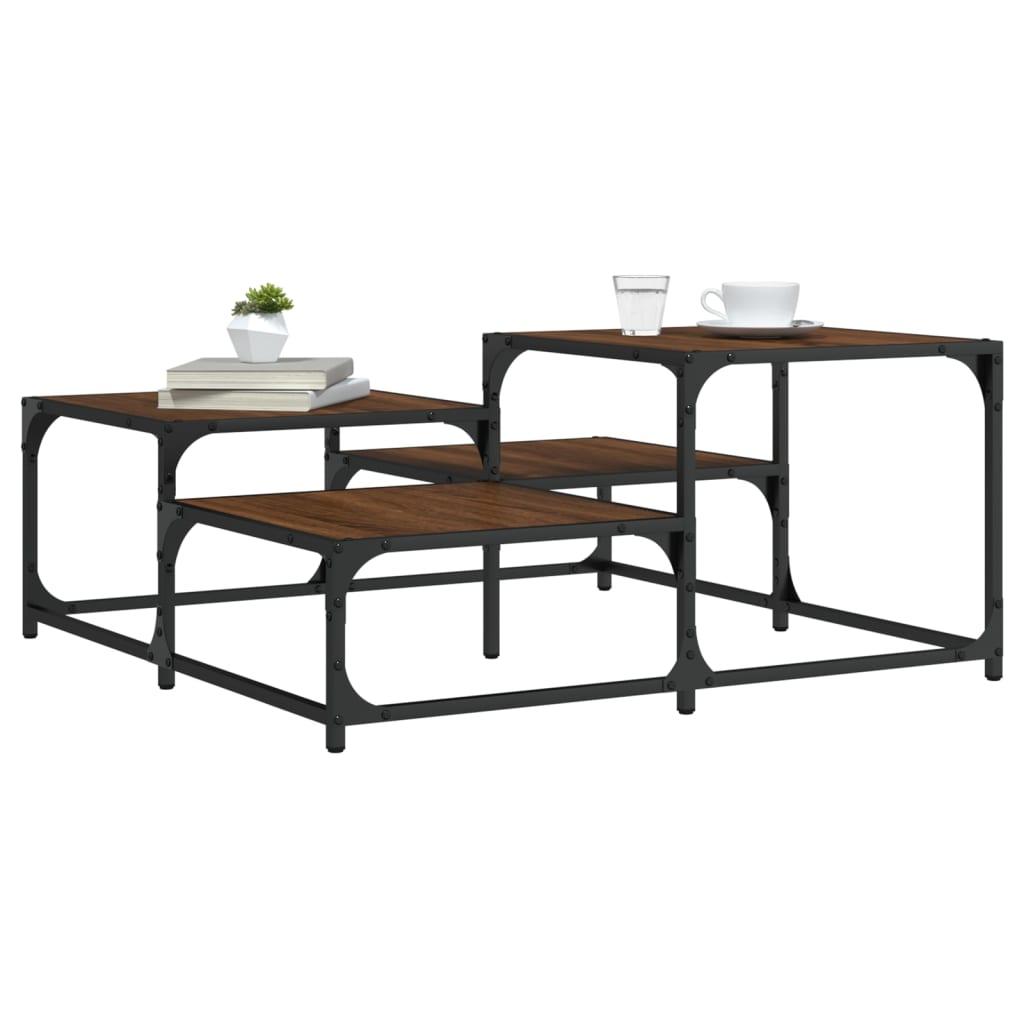 Sofabord 87,5X87,5X40 Cm Konstrueret Træ Etræsfarve - Brun eg / 87.5 x 87.5 x 40 cm