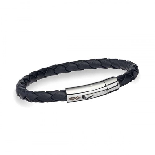 AN Jewels armbånd til mænd AA.P210BK.L - flettet sort med stållås