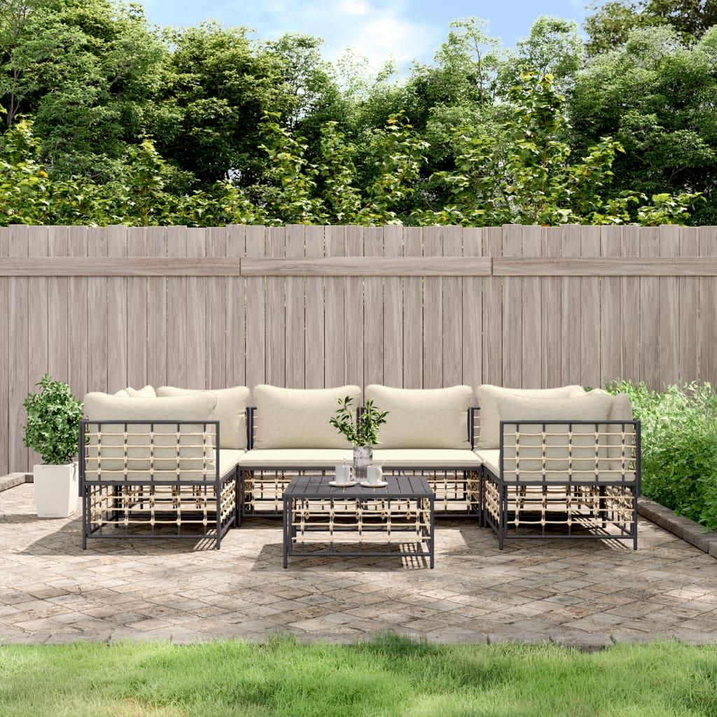 Loungesæt Til Haven 8 Dele Med Hynder Polyrattan - Beige / 4x hjørnedel 2x midterdel bord