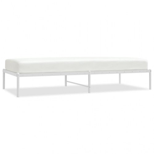 Sengeramme i metal 90 × 200 cm - hvid, med lameller