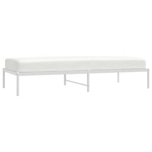 Sengeramme i metal 90 × 200 cm - hvid, med lameller