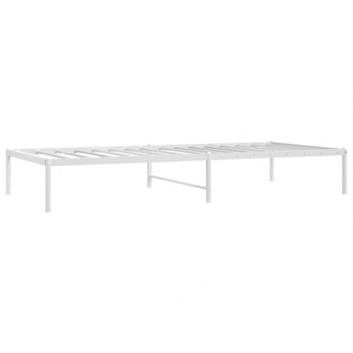 Sengeramme i metal 90 × 200 cm - hvid, med lameller