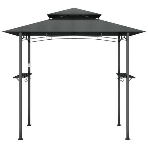 Grillpavillon med sidehylder 240x150x243 cm stål antracitgrå