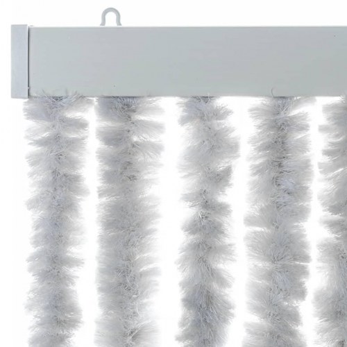 Flueforhæng 90×220 cm i chenille - grå insektgardin